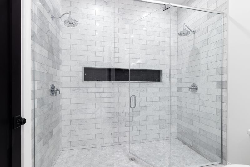 Open Shower with Recessed Shelves